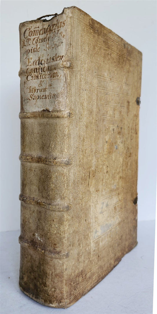 1657 Commentarii in ecclesiasten by CORNELIO LAPIDE antique PIGSKIN FOLIO