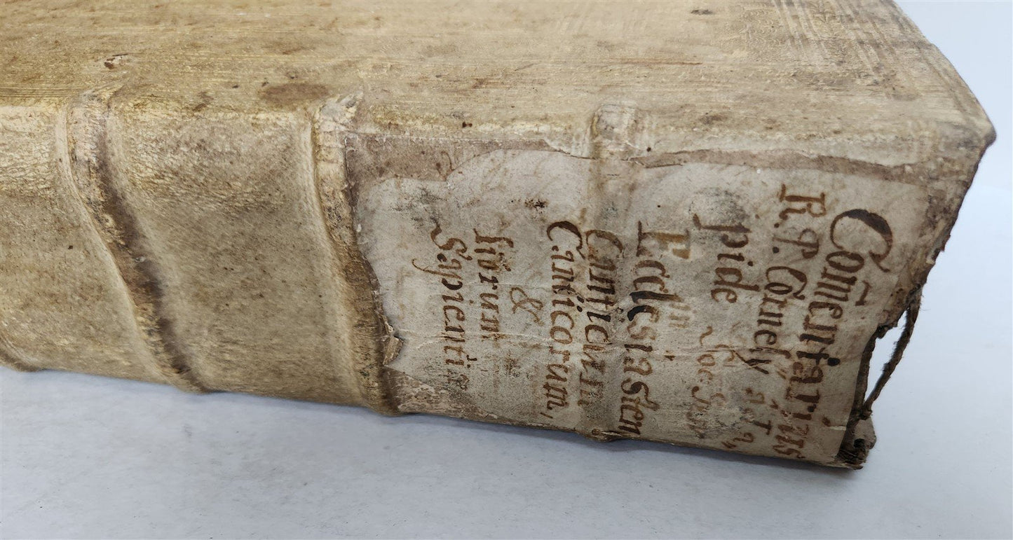 1657 Commentarii in ecclesiasten by CORNELIO LAPIDE antique PIGSKIN FOLIO