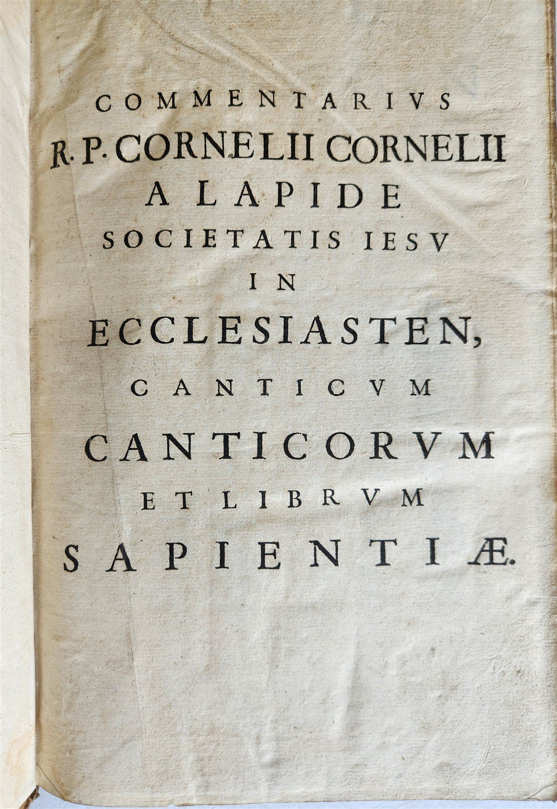 1657 Commentarii in ecclesiasten by CORNELIO LAPIDE antique PIGSKIN FOLIO