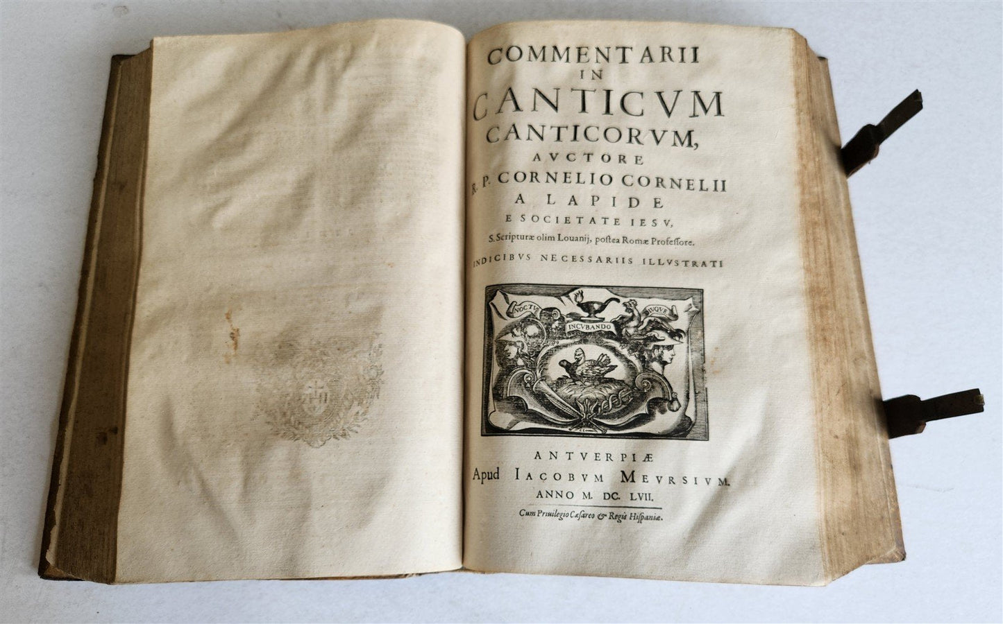 1657 Commentarii in ecclesiasten by CORNELIO LAPIDE antique PIGSKIN FOLIO