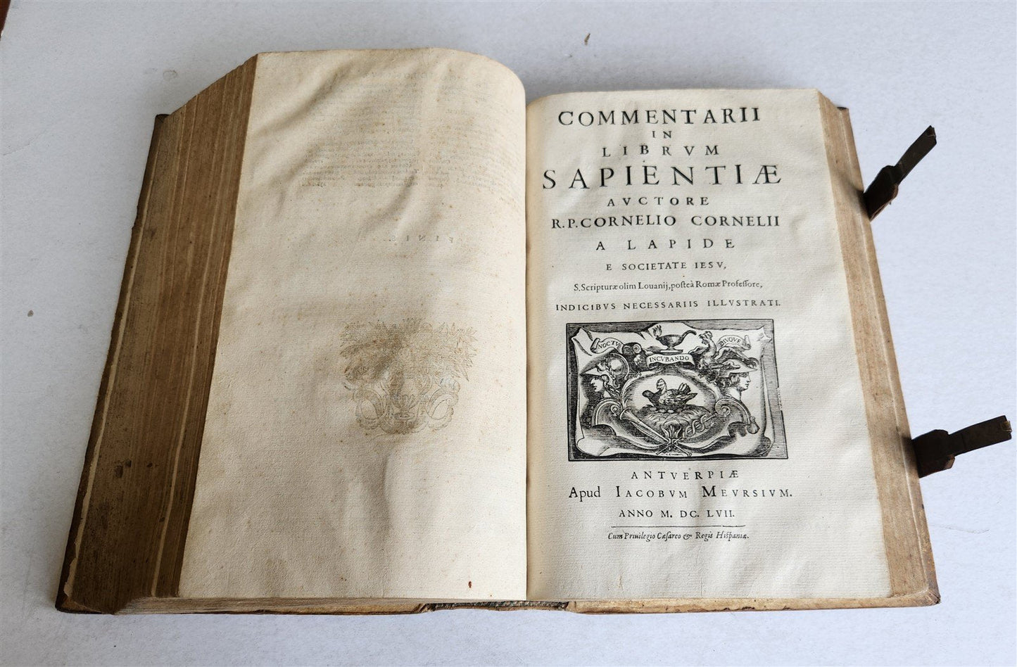 1657 Commentarii in ecclesiasten by CORNELIO LAPIDE antique PIGSKIN FOLIO