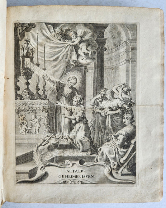 1718 ALTAR SECRETS in DUTCH ILLUSTRATED antique BLIND-STAMPED VELLUM