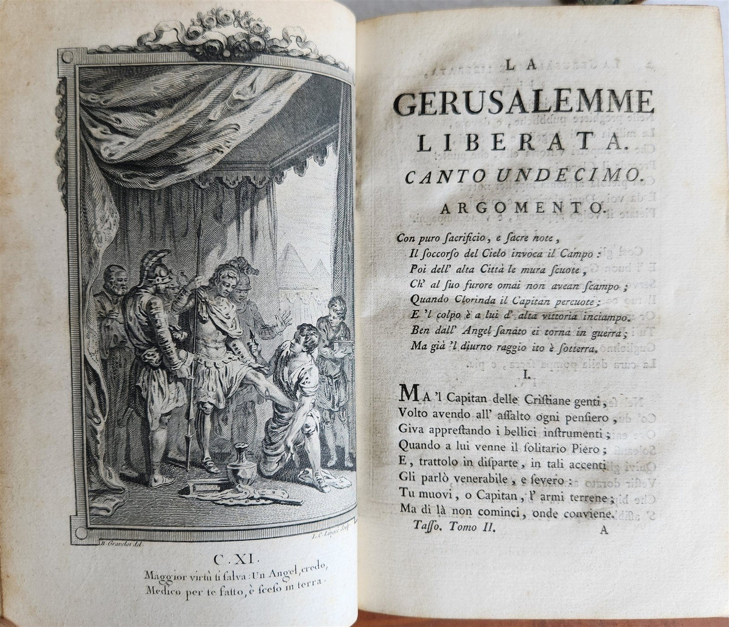 1792 GERUSALEMME LIBERATA by TORQUATO TASSO ITALIAN antique ILLUSTRATED 2 vols