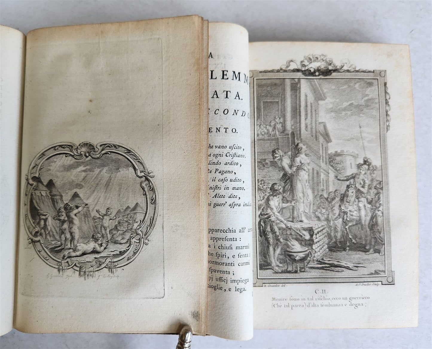 1792 GERUSALEMME LIBERATA by TORQUATO TASSO ITALIAN antique ILLUSTRATED 2 vols