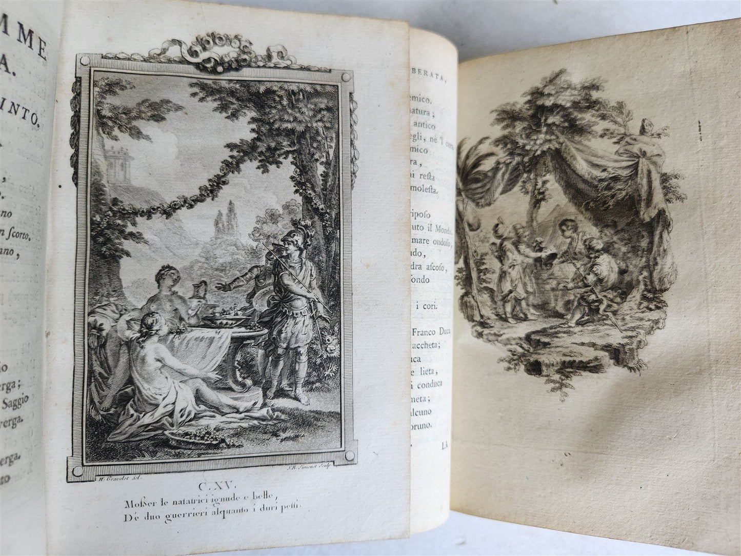 1792 GERUSALEMME LIBERATA by TORQUATO TASSO ITALIAN antique ILLUSTRATED 2 vols