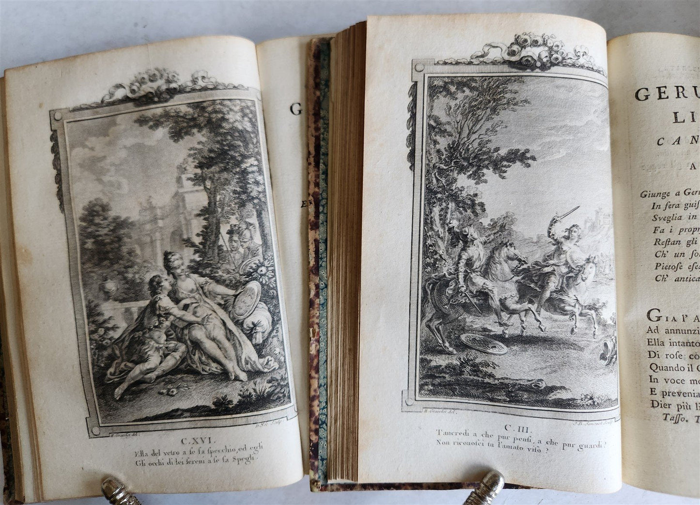 1792 GERUSALEMME LIBERATA by TORQUATO TASSO ITALIAN antique ILLUSTRATED 2 vols