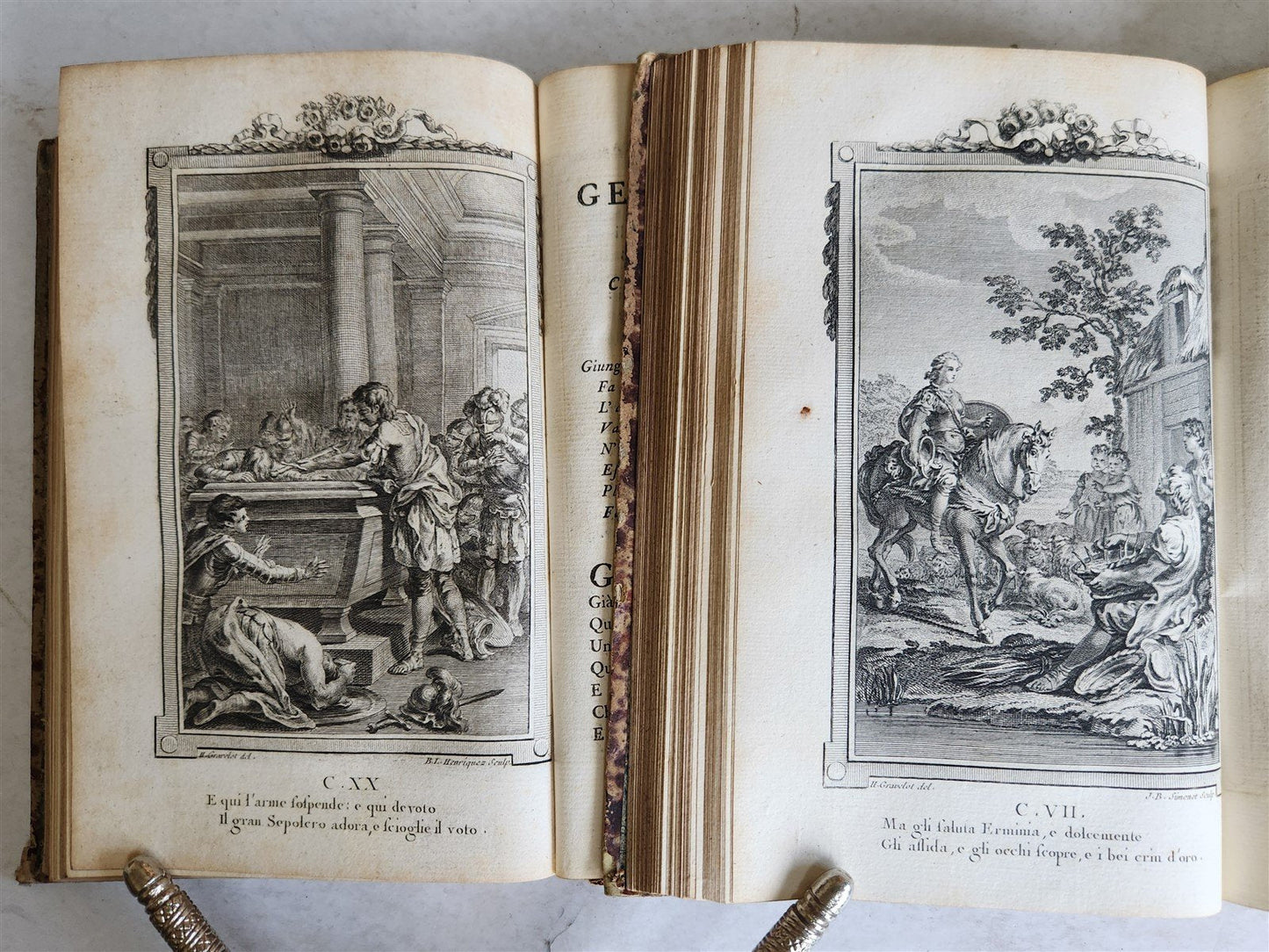 1792 GERUSALEMME LIBERATA by TORQUATO TASSO ITALIAN antique ILLUSTRATED 2 vols