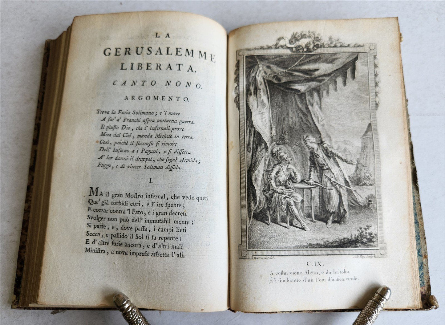 1792 GERUSALEMME LIBERATA by TORQUATO TASSO ITALIAN antique ILLUSTRATED 2 vols