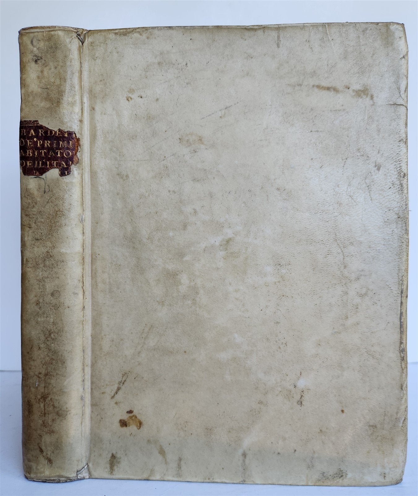 1769 FIRST INHABITANTS of ITALY by STANISLAO BARDETTI antique VELLUM BOUND