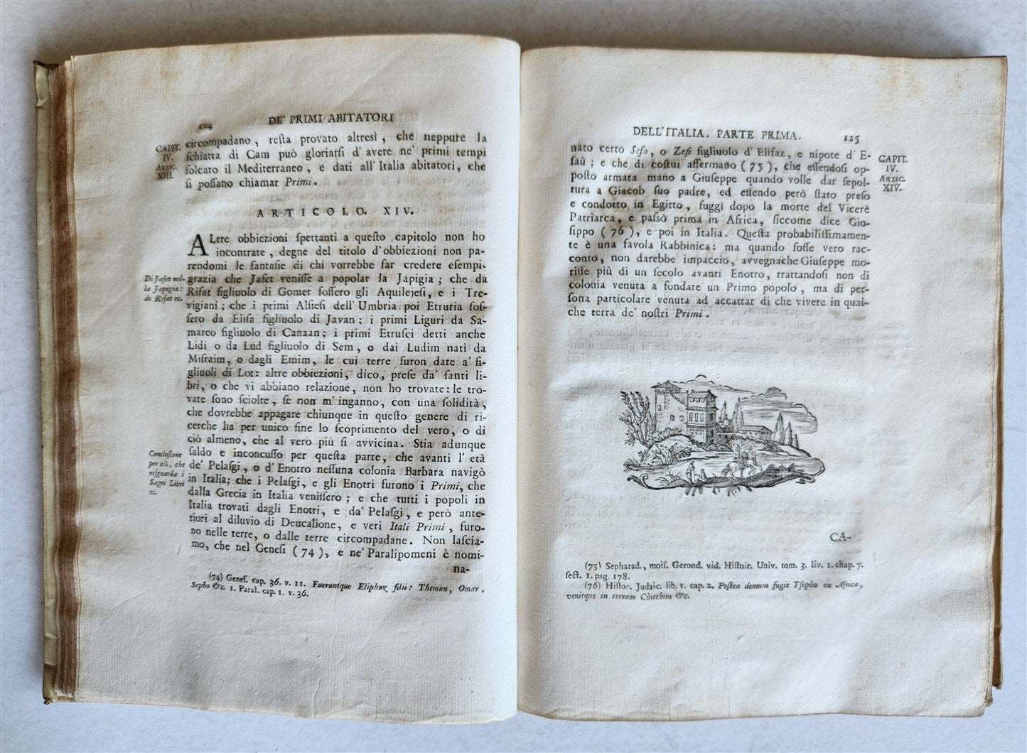 1769 FIRST INHABITANTS of ITALY by STANISLAO BARDETTI antique VELLUM BOUND