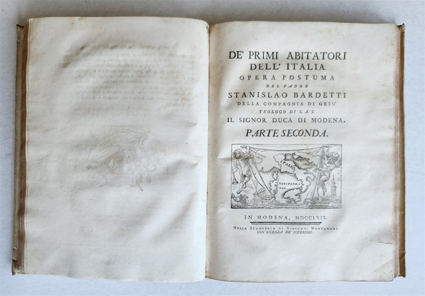 1769 FIRST INHABITANTS of ITALY by STANISLAO BARDETTI antique VELLUM BOUND