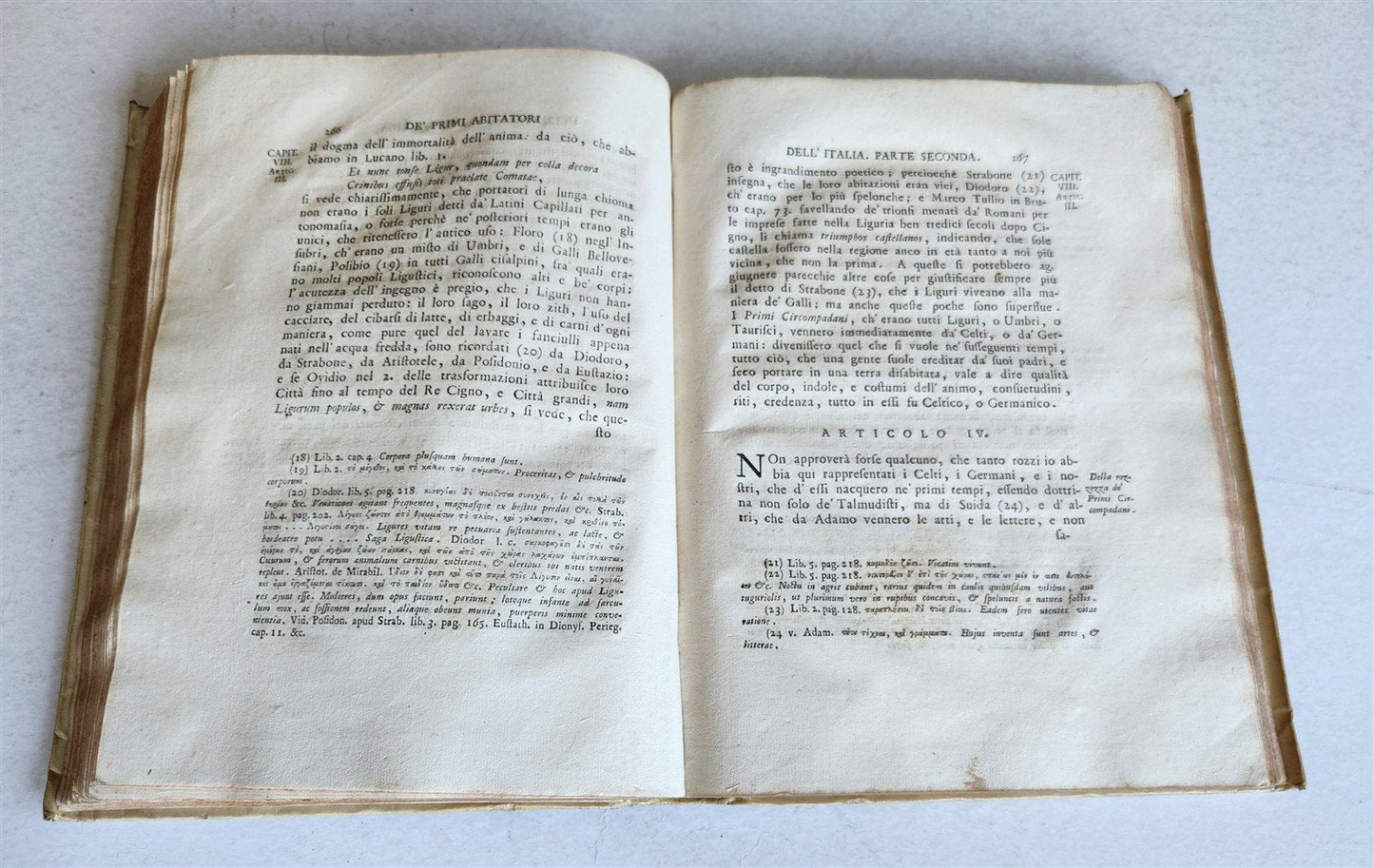 1769 FIRST INHABITANTS of ITALY by STANISLAO BARDETTI antique VELLUM BOUND