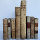 18th CENTURY LOT of 10 antique VELLUM BOUND BOOKS decorative