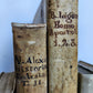18th CENTURY LOT of 10 antique VELLUM BOUND BOOKS decorative