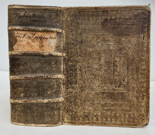 1626 THEOLOGY AGAINST WITCH TRIALS by LAYMANN antique PIGSKIN BINDING 17th cent.