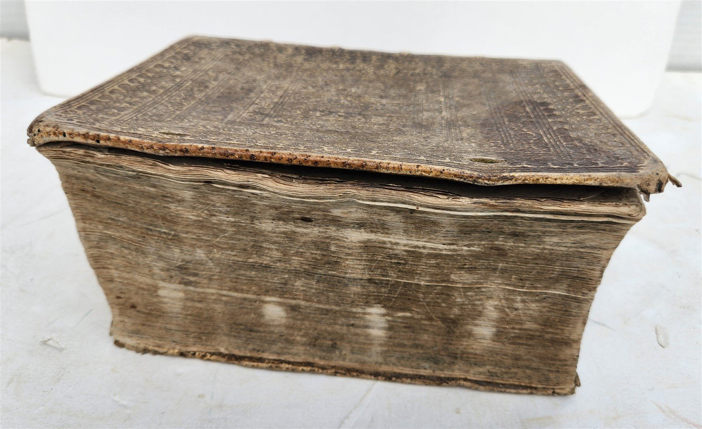 1626 THEOLOGY AGAINST WITCH TRIALS by LAYMANN antique PIGSKIN BINDING 17th cent.