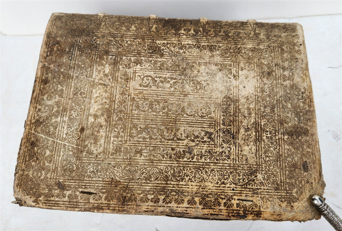 1626 THEOLOGY AGAINST WITCH TRIALS by LAYMANN antique PIGSKIN BINDING 17th cent.