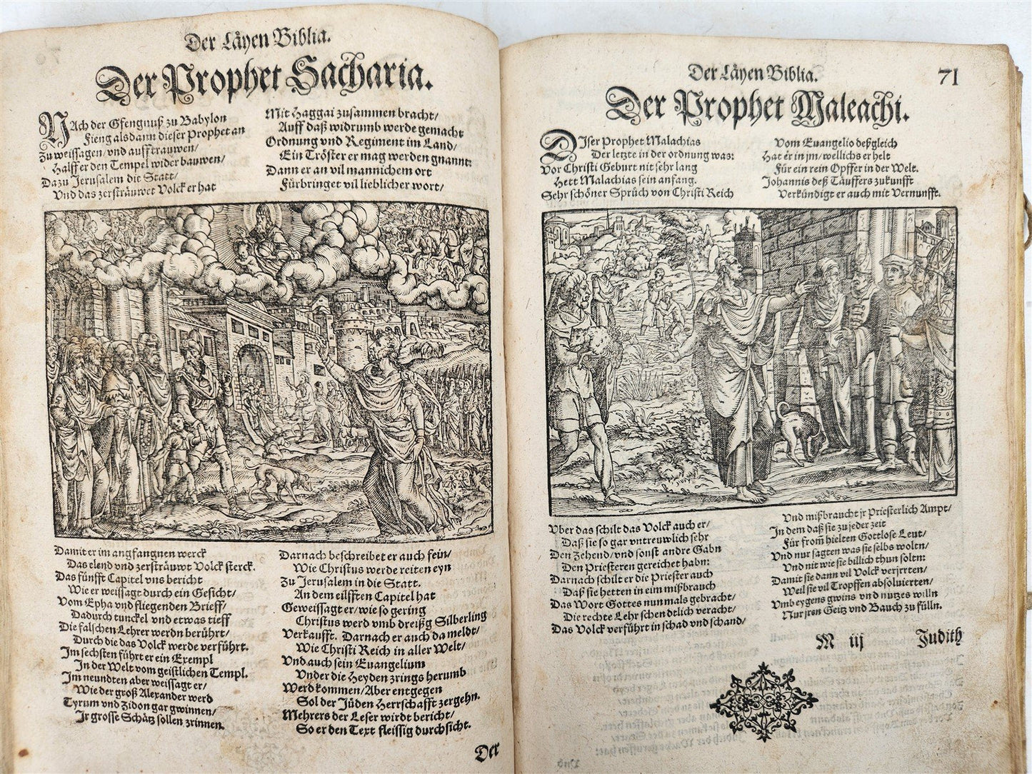 1569 PICTURE BIBLE antique ILLUSTRATED LAYMANS BIBLIA J. Amman Solis Bocksberger