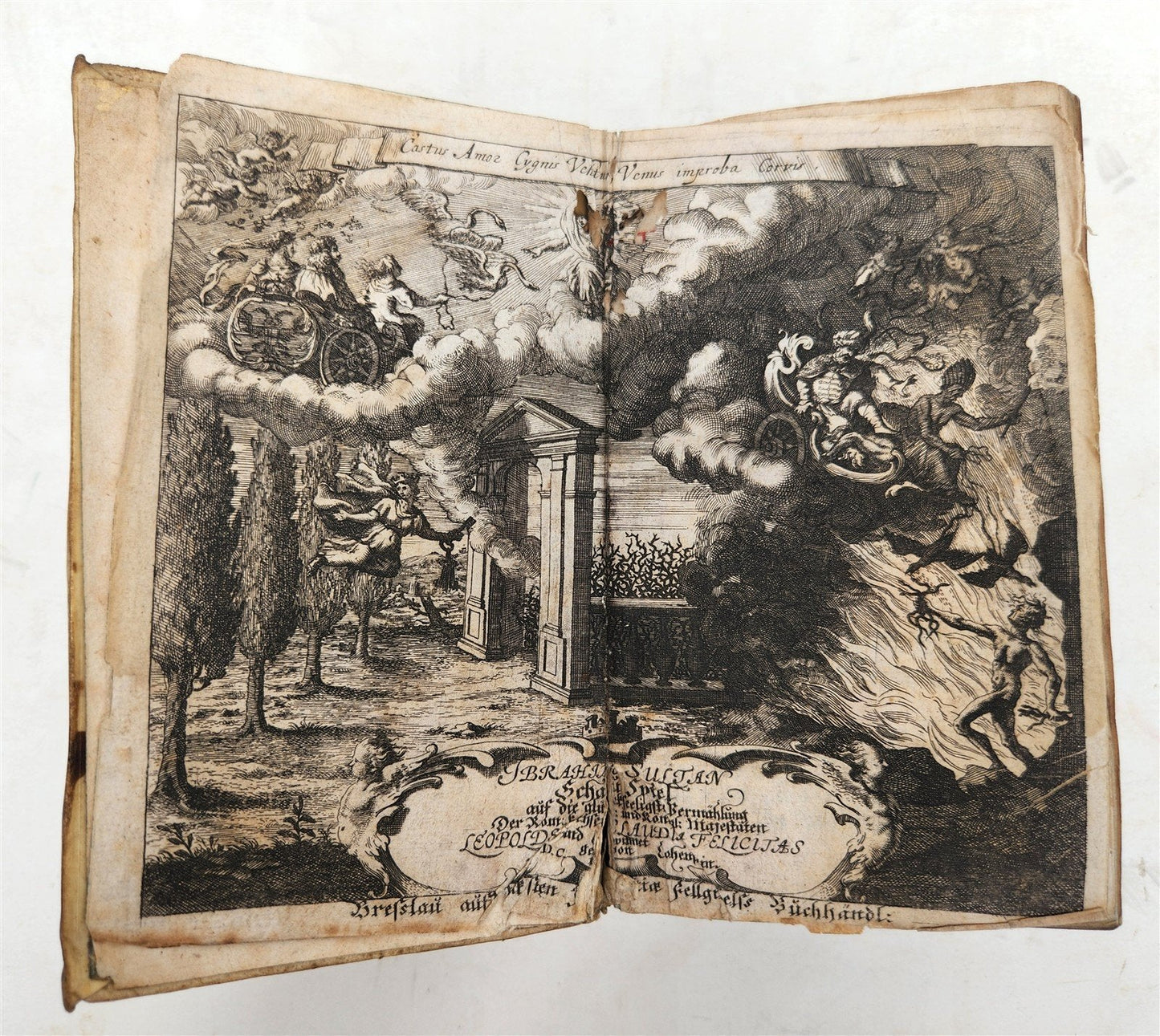 1689 ILLUSTRATED THEATRE PLAYS antique IBRAHIM SULTAN CLEOPATRA AGRIPPINA vellum