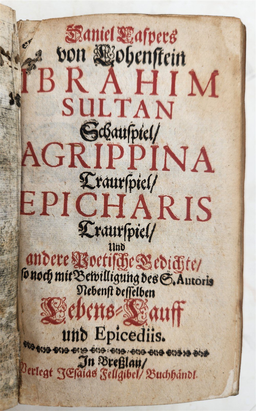 1689 ILLUSTRATED THEATRE PLAYS antique IBRAHIM SULTAN CLEOPATRA AGRIPPINA vellum