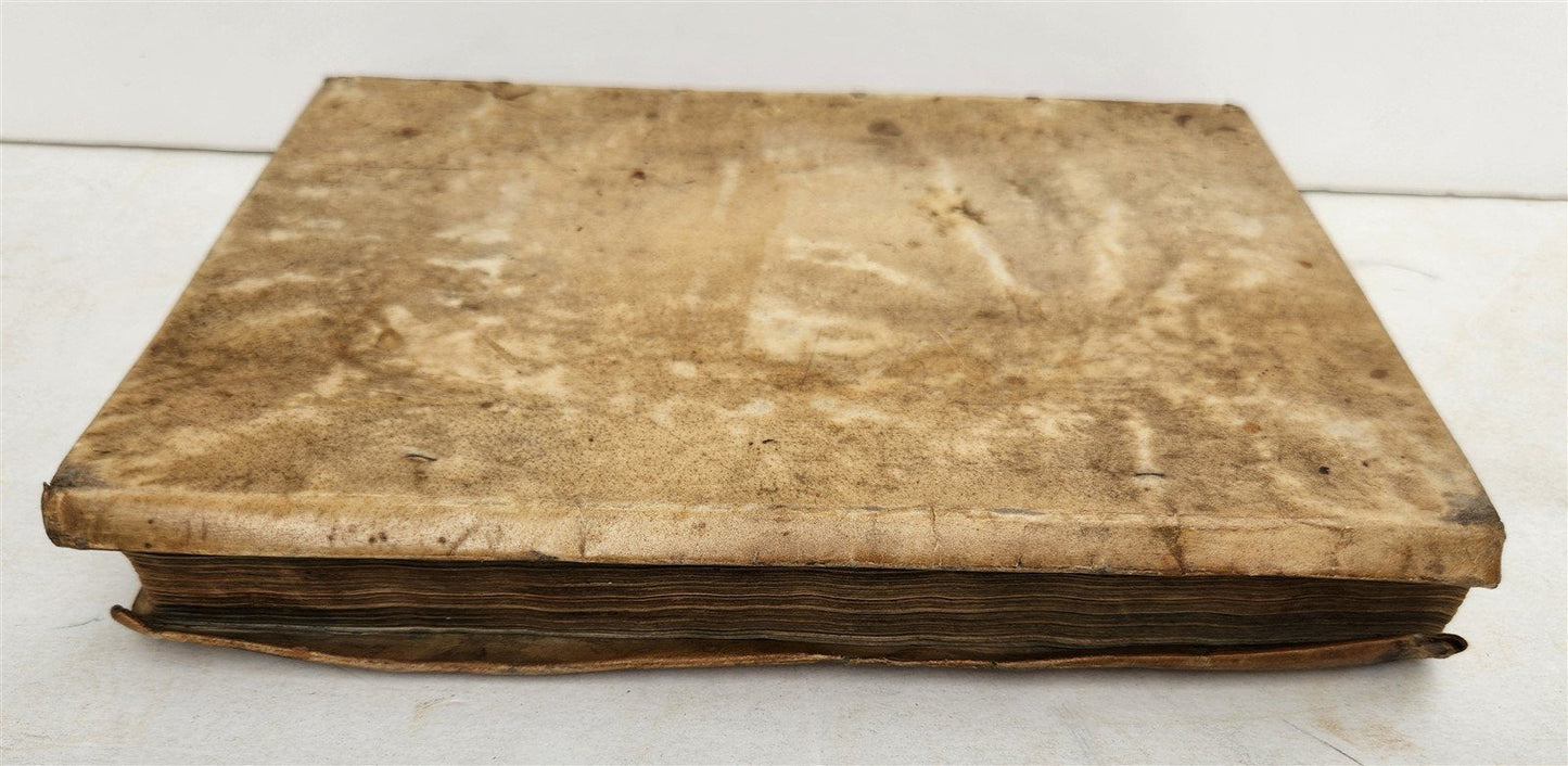 1591 BIOGRAPHIES of ROMAN RULERS antique ILLUSTRATED 12 CAESARS vellum PLANTIN