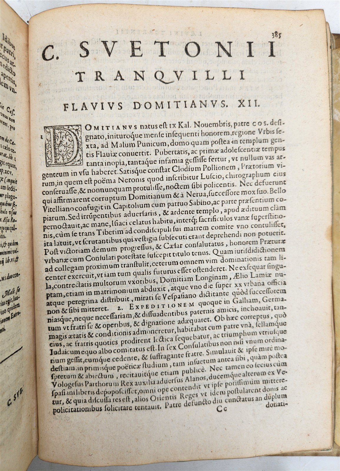 1591 BIOGRAPHIES of ROMAN RULERS antique ILLUSTRATED 12 CAESARS vellum PLANTIN