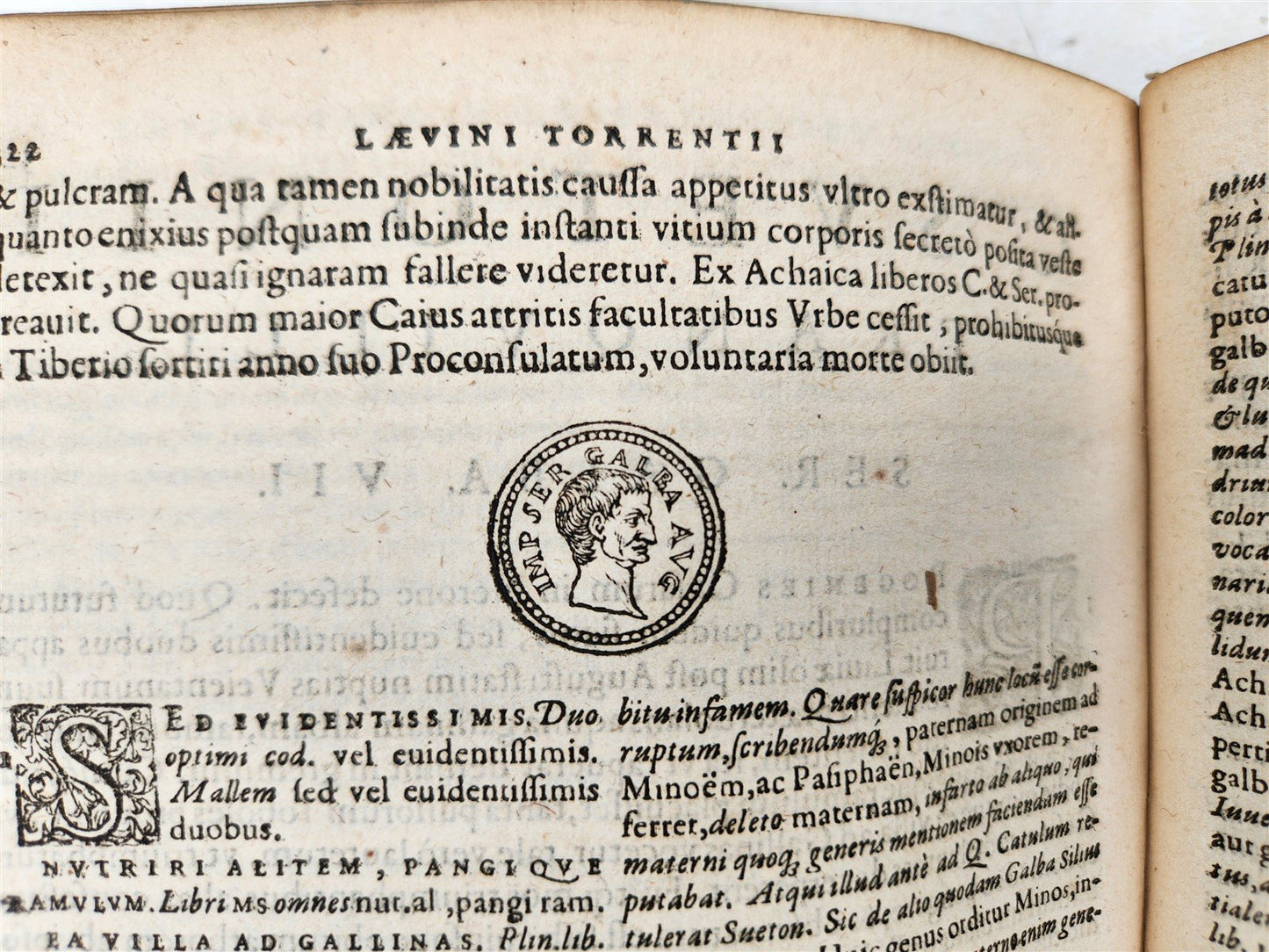 1591 BIOGRAPHIES of ROMAN RULERS antique ILLUSTRATED 12 CAESARS vellum PLANTIN