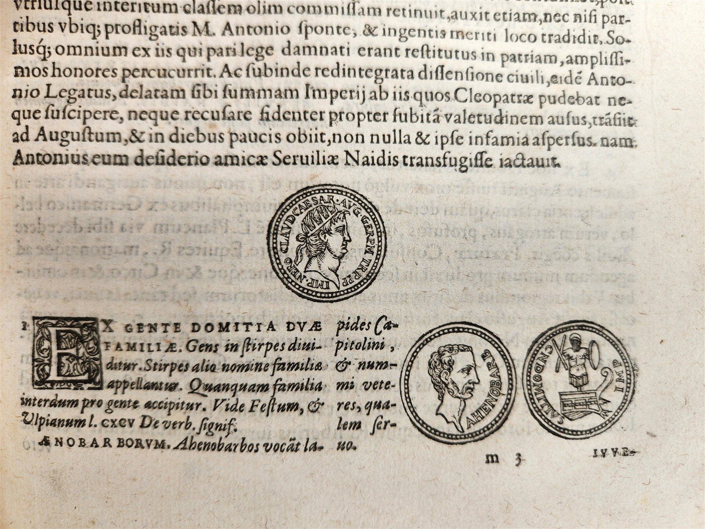 1591 BIOGRAPHIES of ROMAN RULERS antique ILLUSTRATED 12 CAESARS vellum PLANTIN