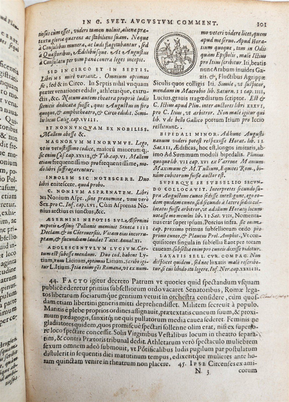 1591 BIOGRAPHIES of ROMAN RULERS antique ILLUSTRATED 12 CAESARS vellum PLANTIN
