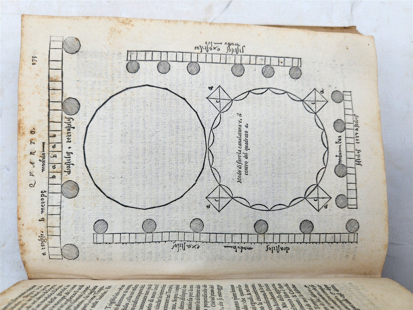 1567 ARCHITECTURE by VITRUVIUS antique FULLY ILLUSTRATED 16th CENTURY vellum