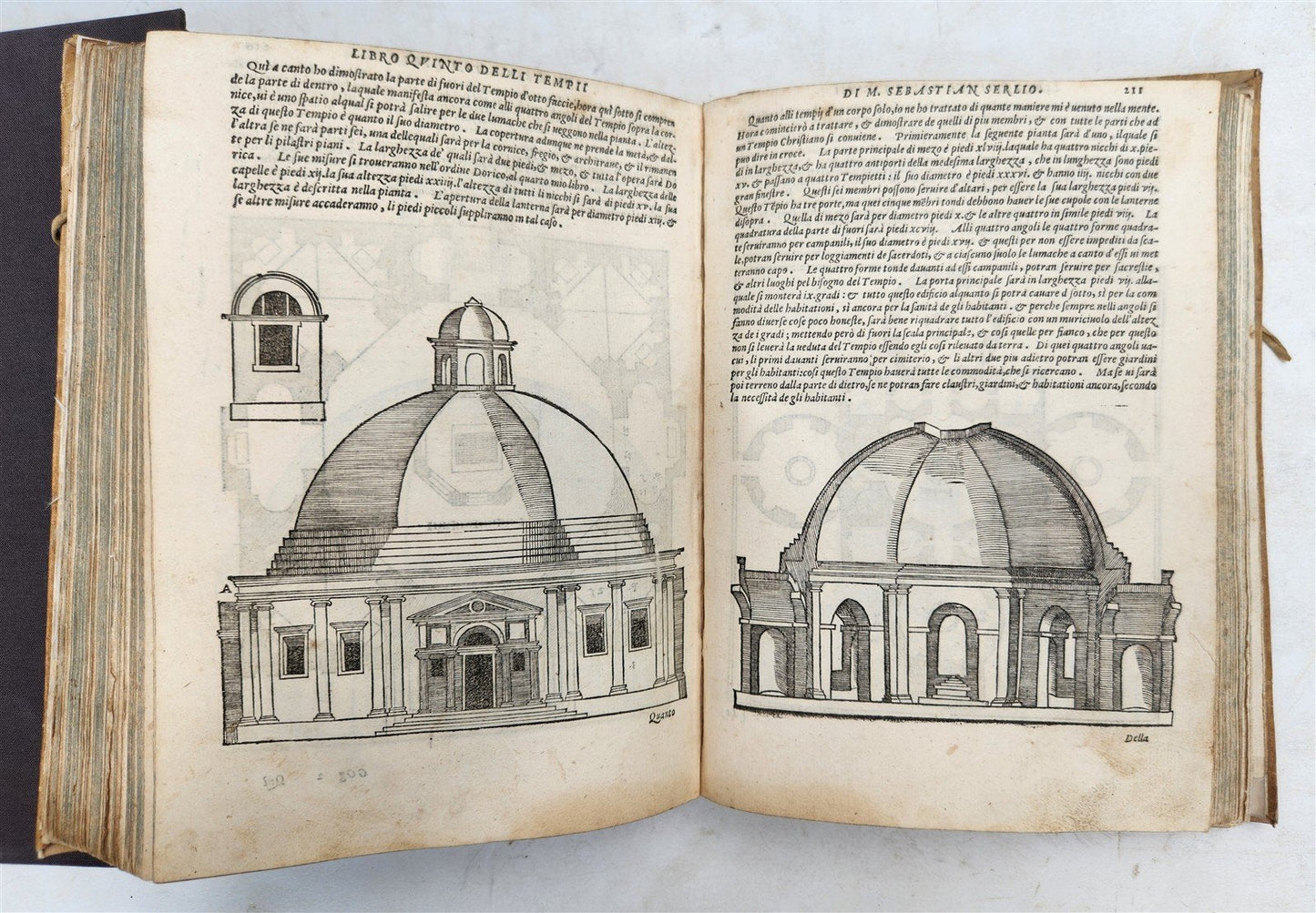 1566 ARCHITECTURE by S. SERLIO antique FULLY ILLUSTRATED 16th CENTURY vellum