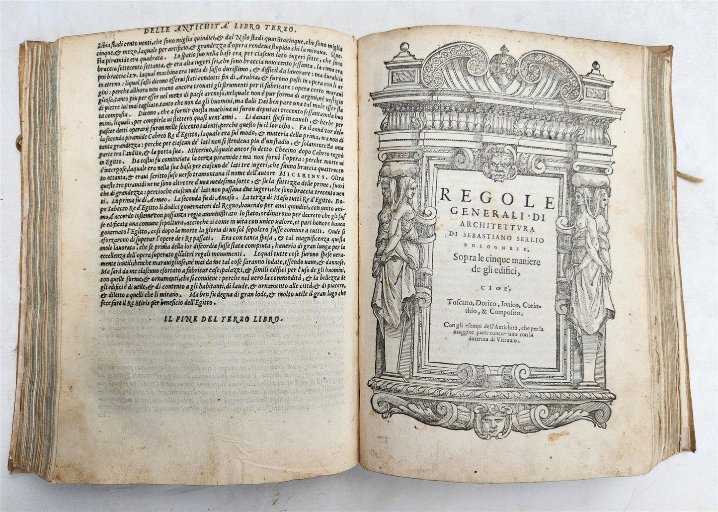 1566 ARCHITECTURE by S. SERLIO antique FULLY ILLUSTRATED 16th CENTURY vellum