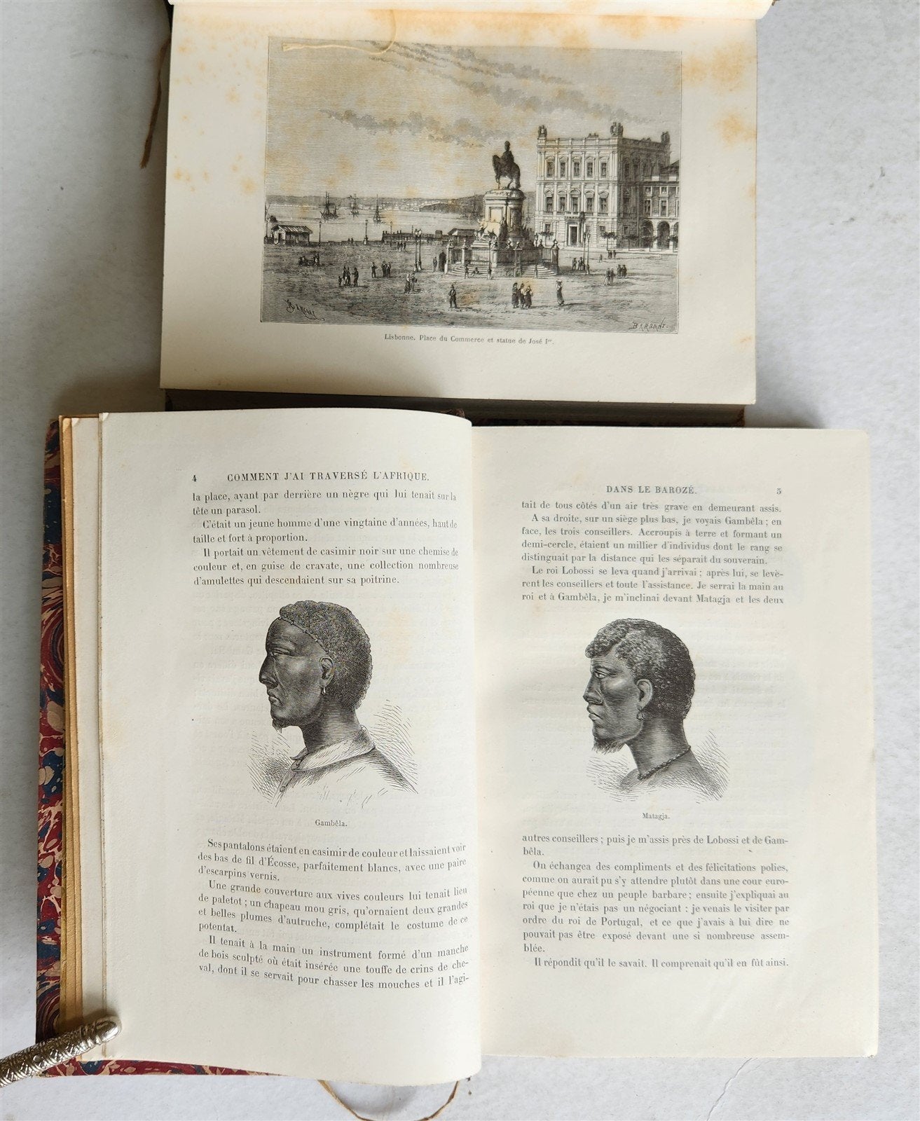 1881 AFRICA TRAVELS by SERPA PINTO 2 ILLUSTRATED VOLUMES in FRENCH antique