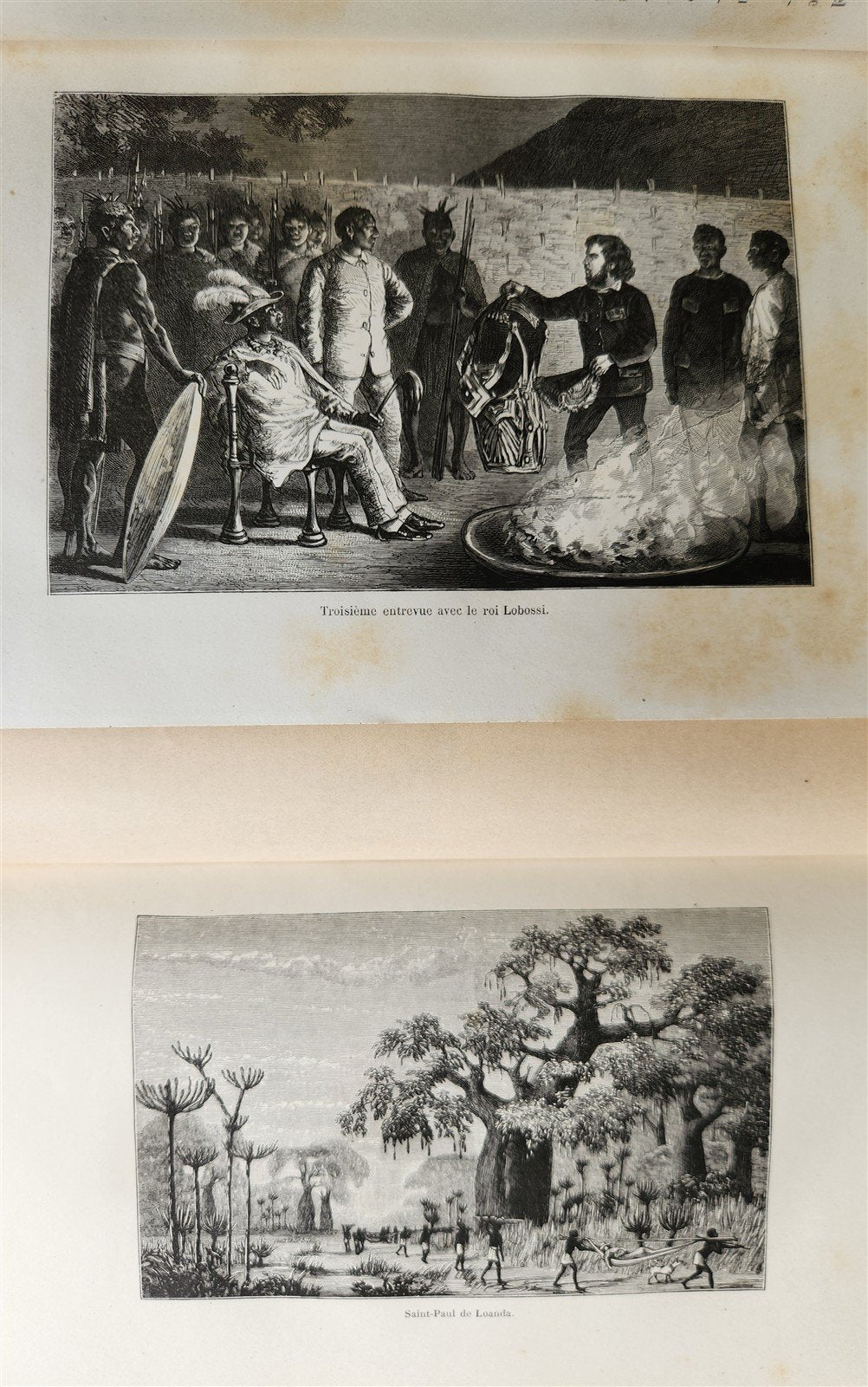 1881 AFRICA TRAVELS by SERPA PINTO 2 ILLUSTRATED VOLUMES in FRENCH antique