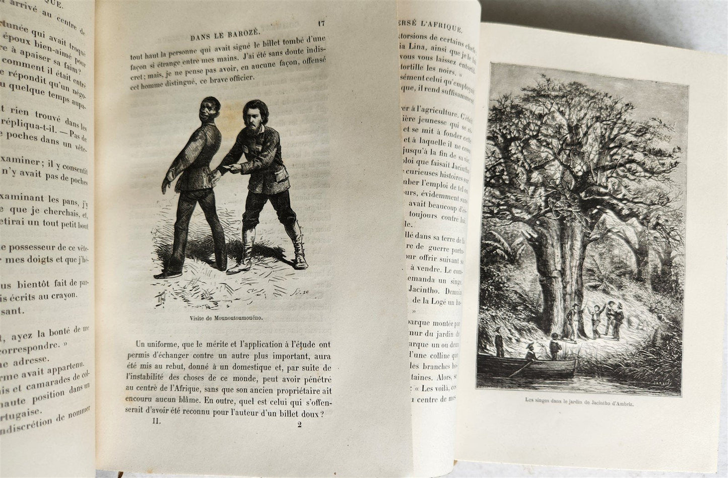 1881 AFRICA TRAVELS by SERPA PINTO 2 ILLUSTRATED VOLUMES in FRENCH antique