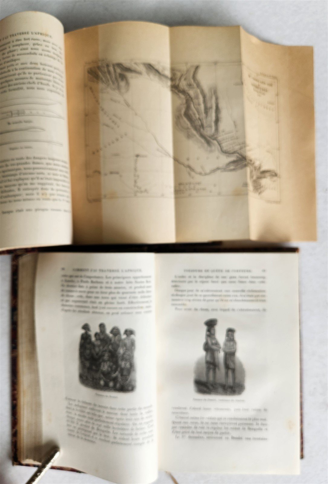 1881 AFRICA TRAVELS by SERPA PINTO 2 ILLUSTRATED VOLUMES in FRENCH antique