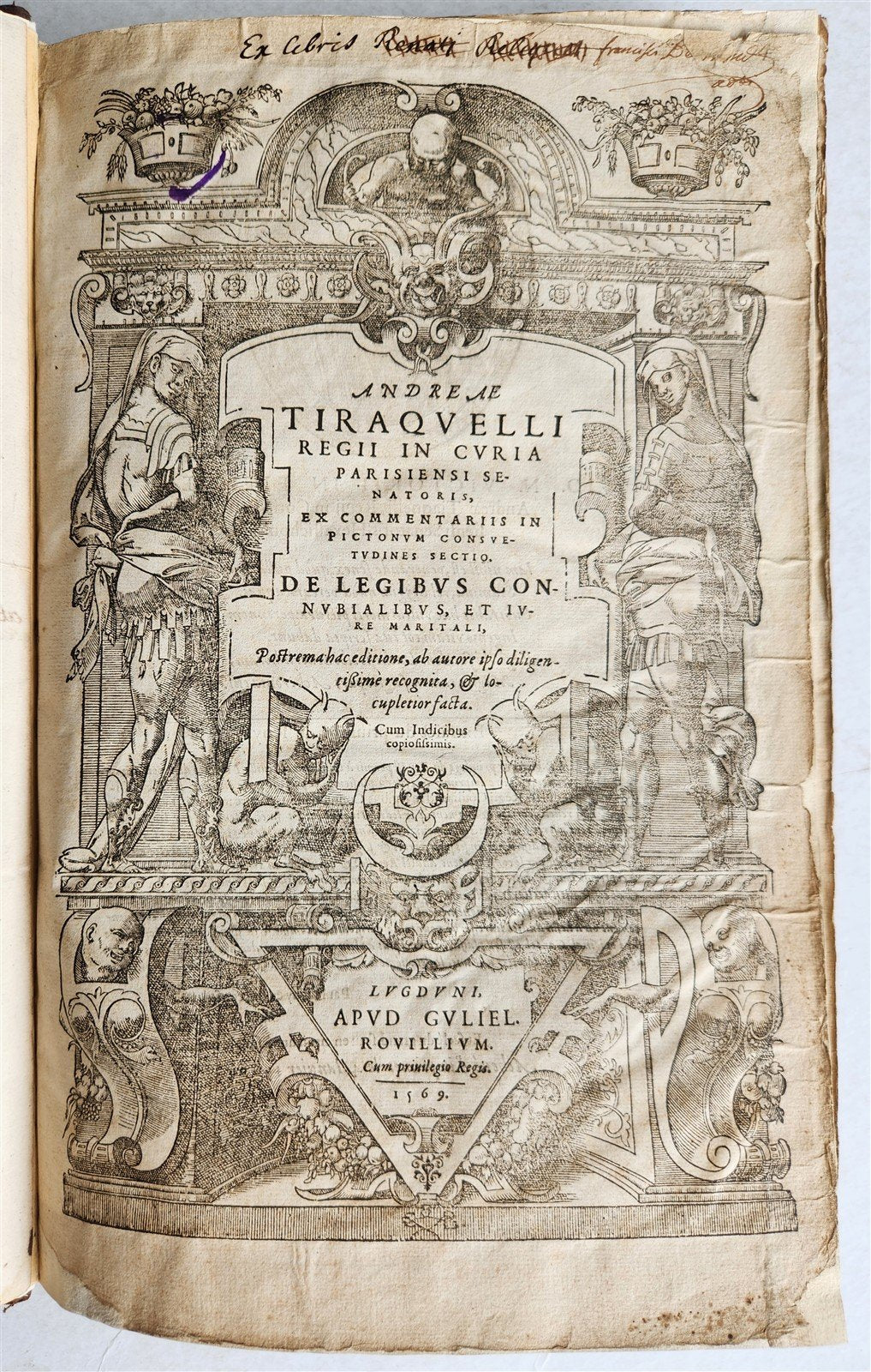 1569 WORK on LAWS of MARRIAGE by Andreas Tiraquellus antique 16th CENTURY FOLIO