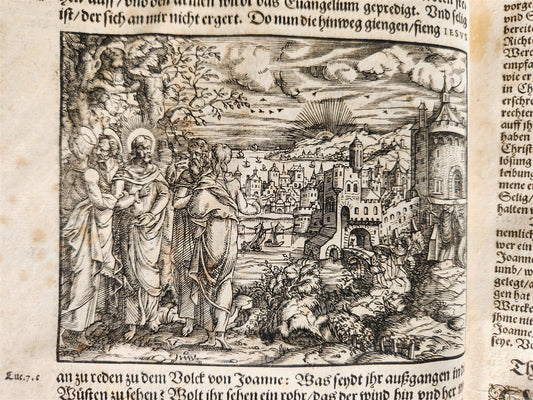1577 BIBLE COMMENTARIES by J. Feucht ILLUSTRATED antique 16th century FOLIO