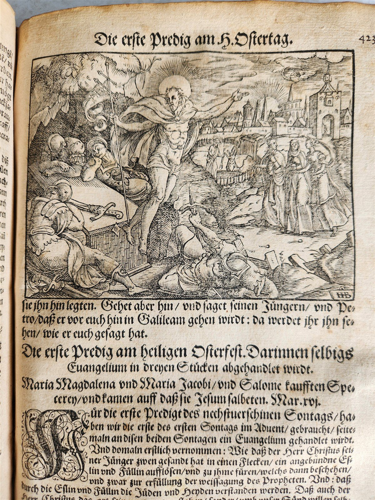 1577 BIBLE COMMENTARIES by J. Feucht ILLUSTRATED antique 16th century FOLIO