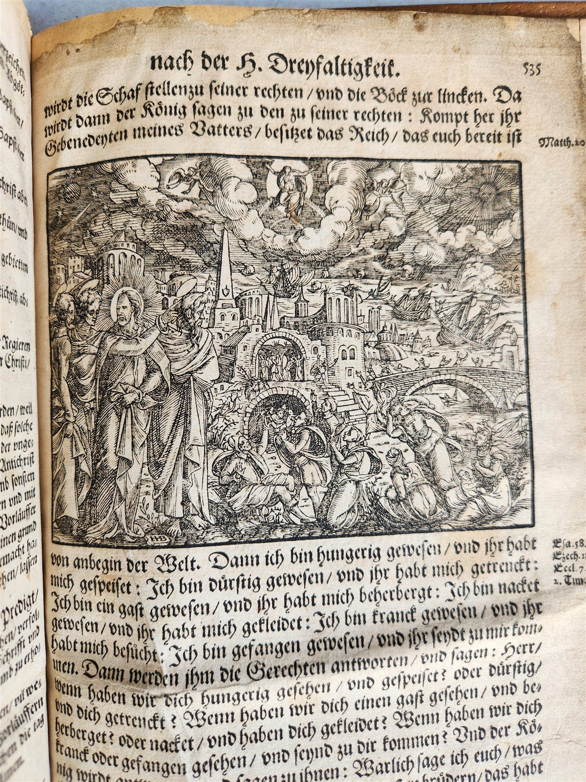 1577 BIBLE COMMENTARIES by J. Feucht ILLUSTRATED antique 16th century FOLIO