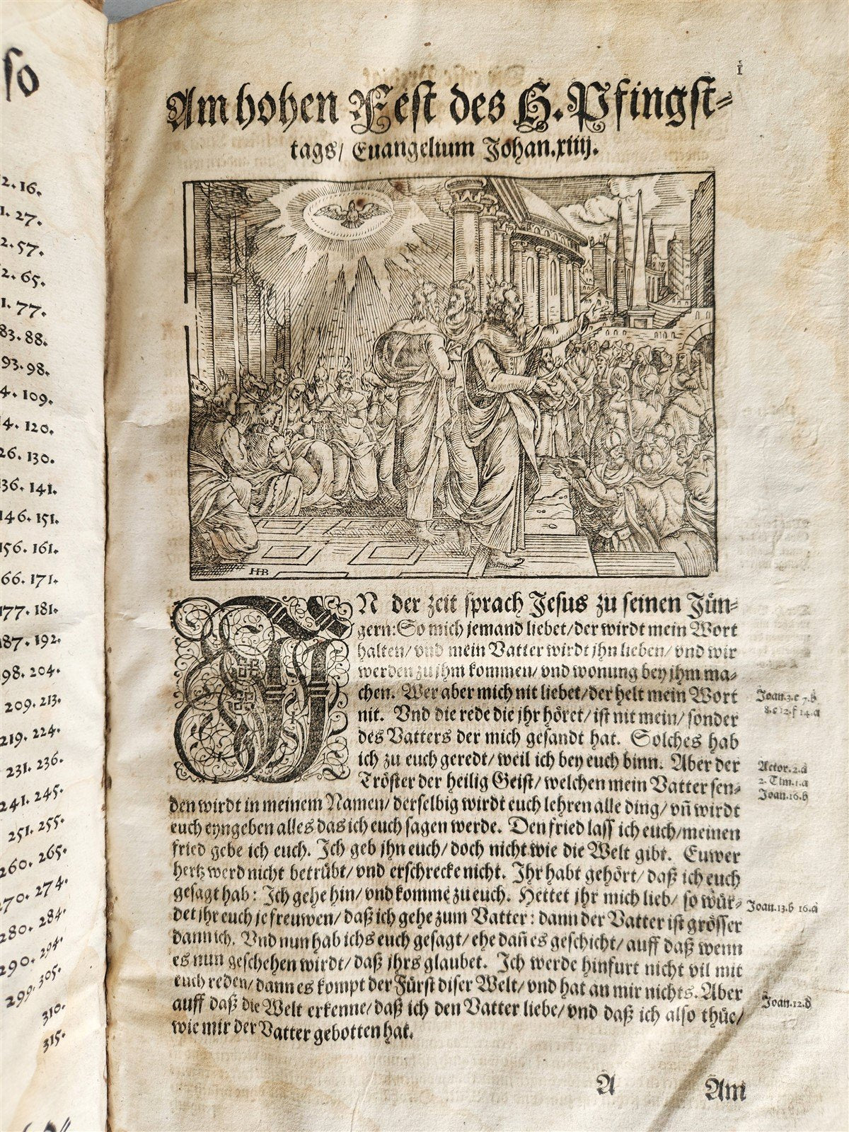 1588 SERMONS by LUIS de GRANADA ILLUSTRATED antique PIGSKIN BOUND FOLIO