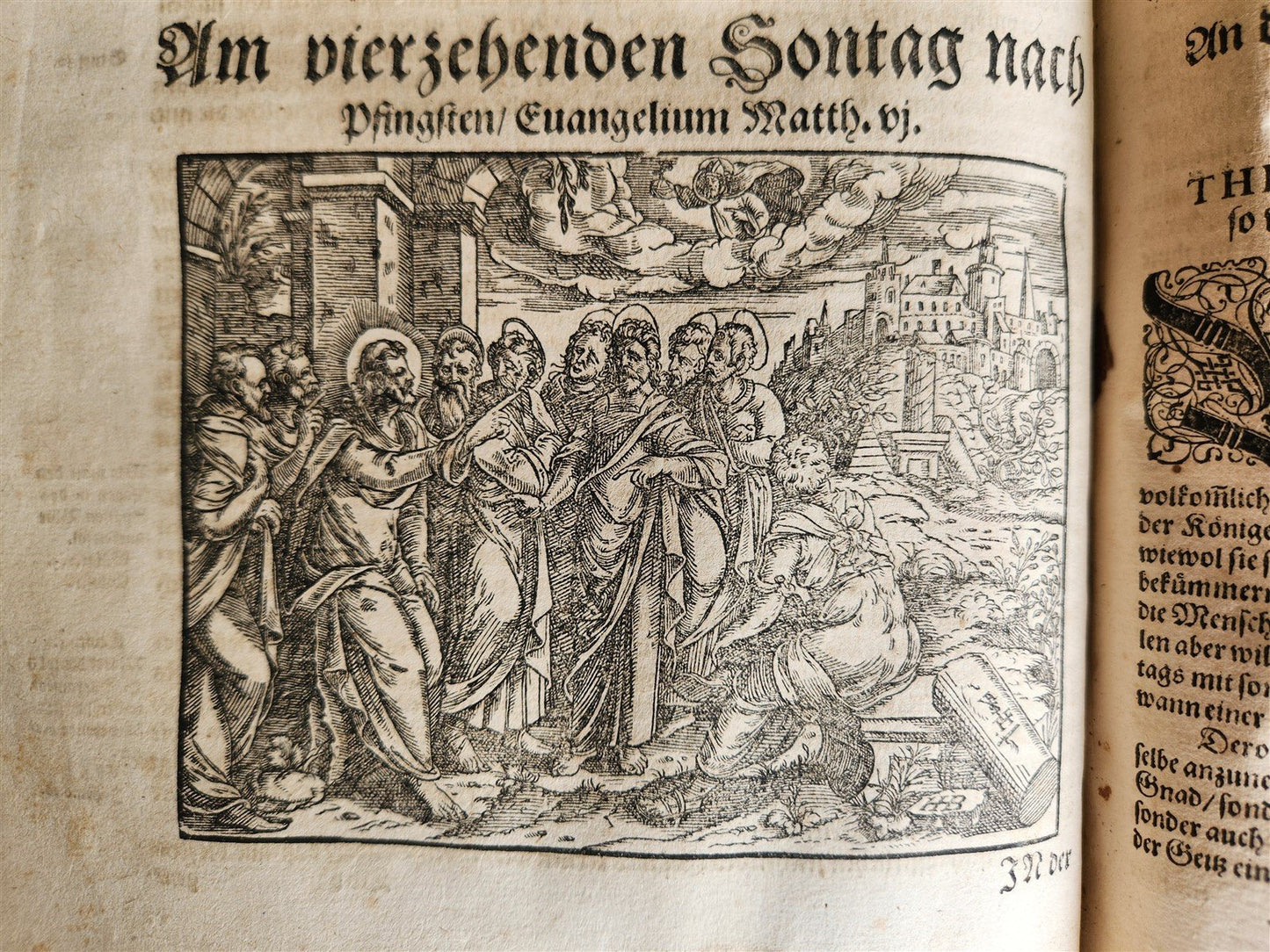 1588 SERMONS by LUIS de GRANADA ILLUSTRATED antique PIGSKIN BOUND FOLIO