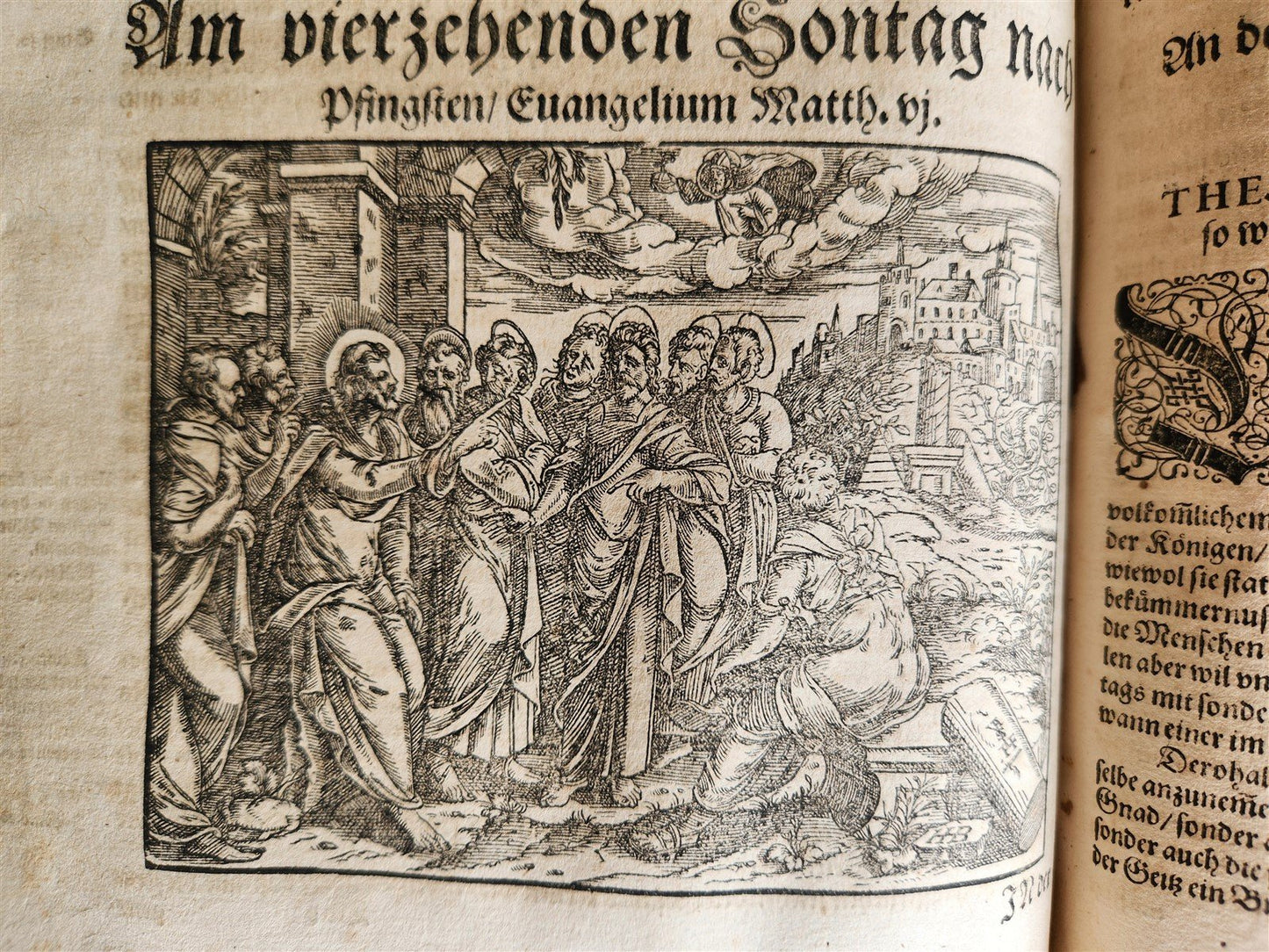 1588 SERMONS by LUIS de GRANADA ILLUSTRATED antique PIGSKIN BOUND FOLIO