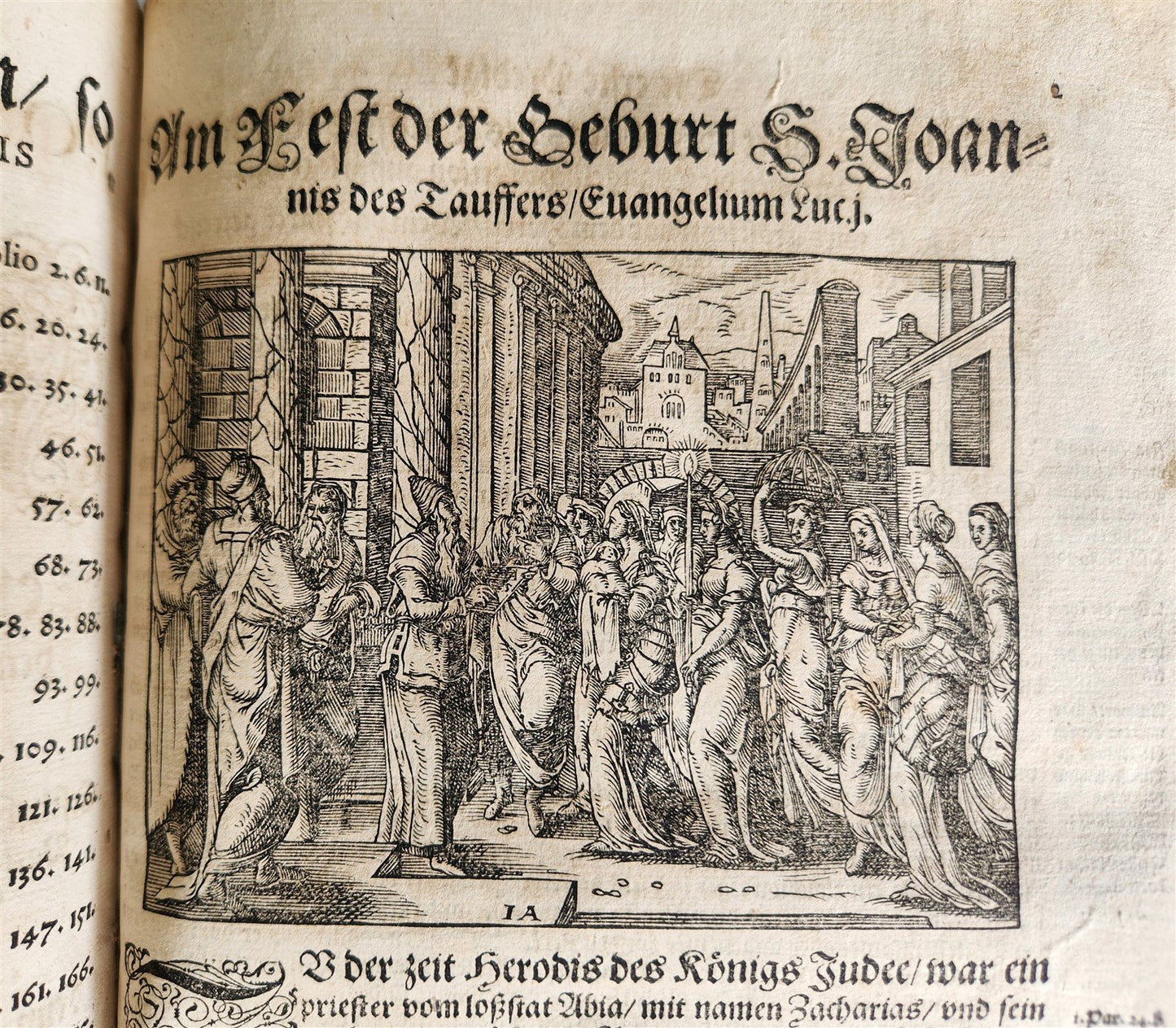 1588 SERMONS by LUIS de GRANADA ILLUSTRATED antique PIGSKIN BOUND FOLIO