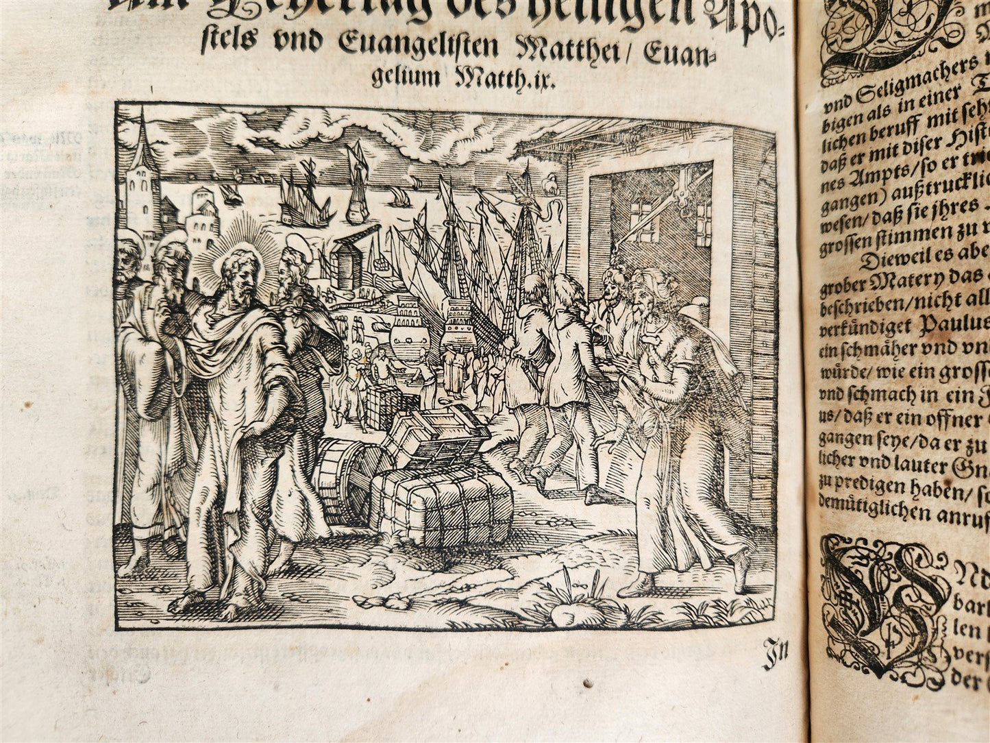 1588 SERMONS by LUIS de GRANADA ILLUSTRATED antique PIGSKIN BOUND FOLIO