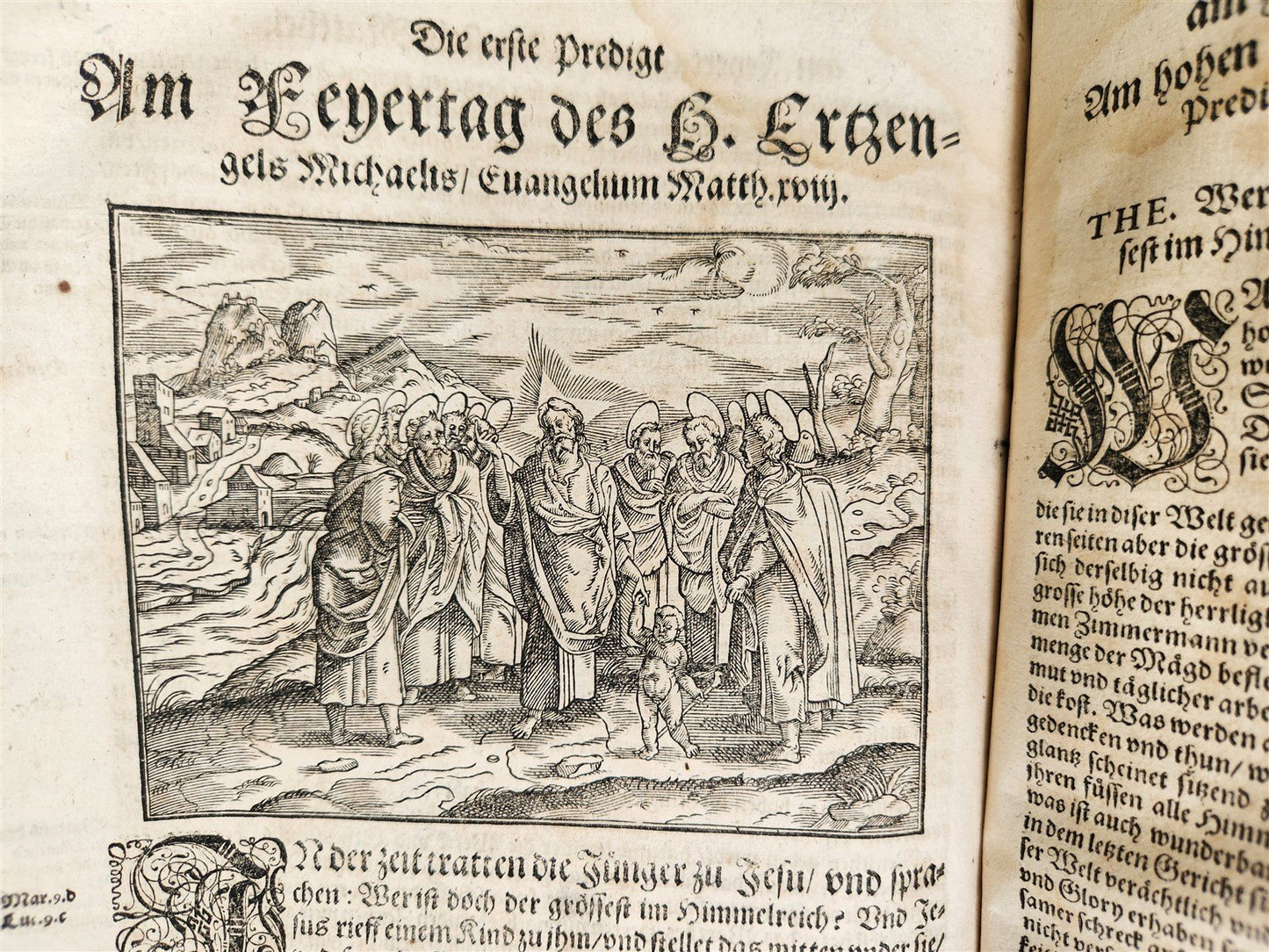 1588 SERMONS by LUIS de GRANADA ILLUSTRATED antique PIGSKIN BOUND FOLIO