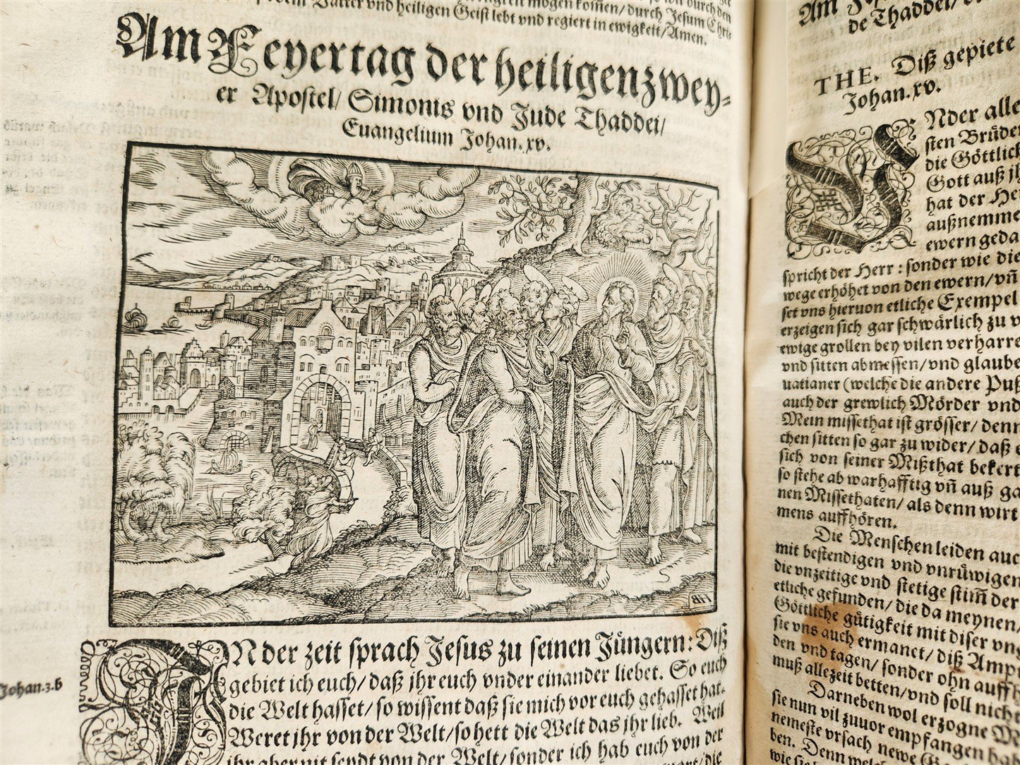1588 SERMONS by LUIS de GRANADA ILLUSTRATED antique PIGSKIN BOUND FOLIO