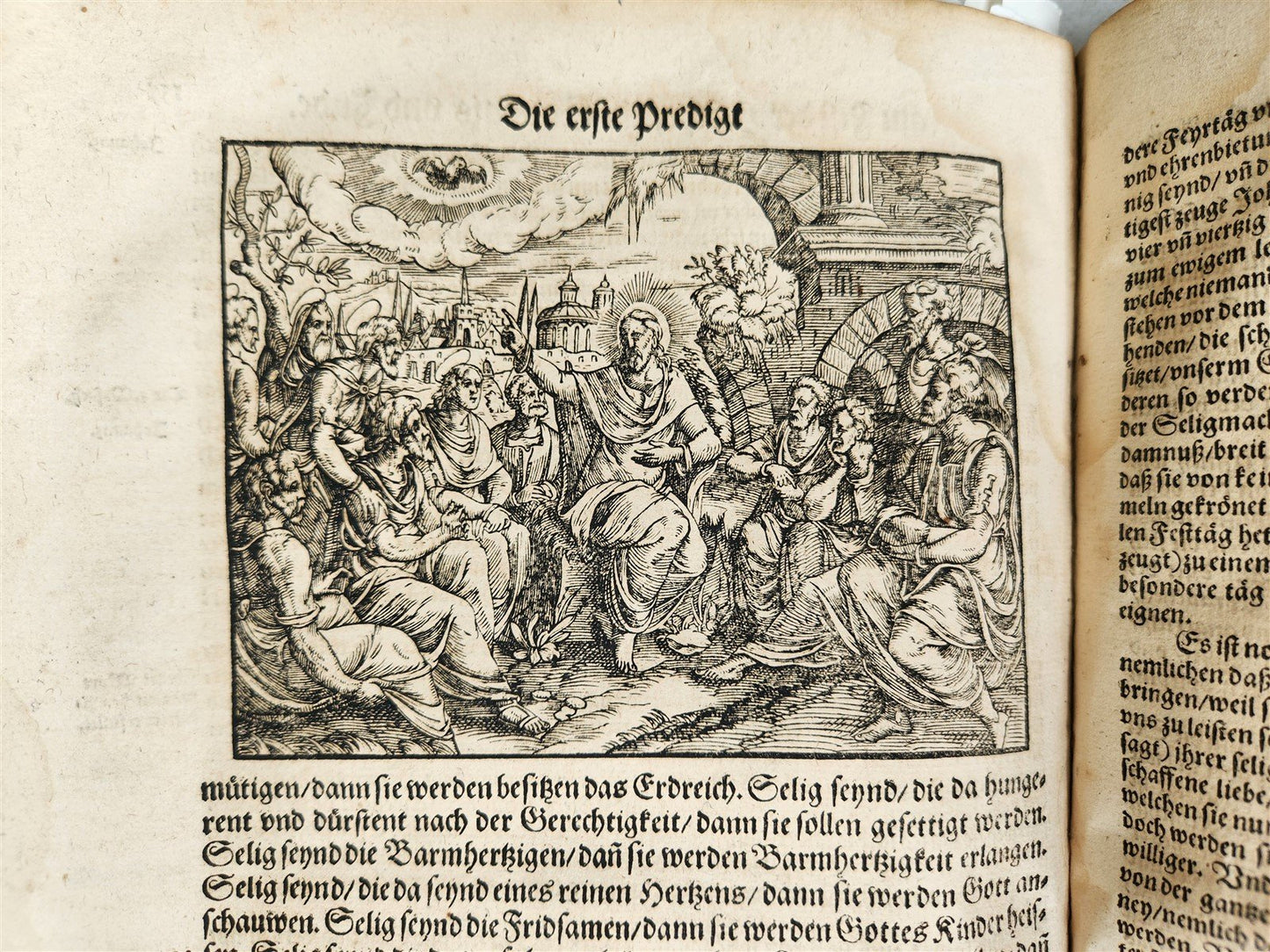 1588 SERMONS by LUIS de GRANADA ILLUSTRATED antique PIGSKIN BOUND FOLIO