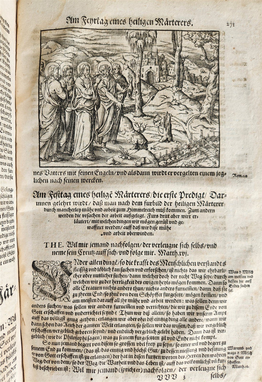 1588 SERMONS by LUIS de GRANADA ILLUSTRATED antique PIGSKIN BOUND FOLIO