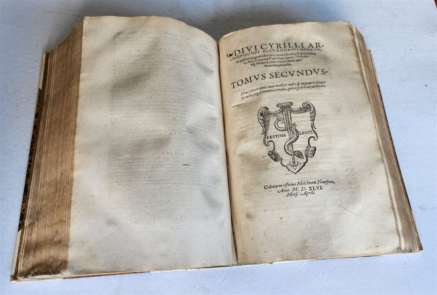 1546 CYRIL of ALEXANDRIA WORKS antique 16th century FOLIO